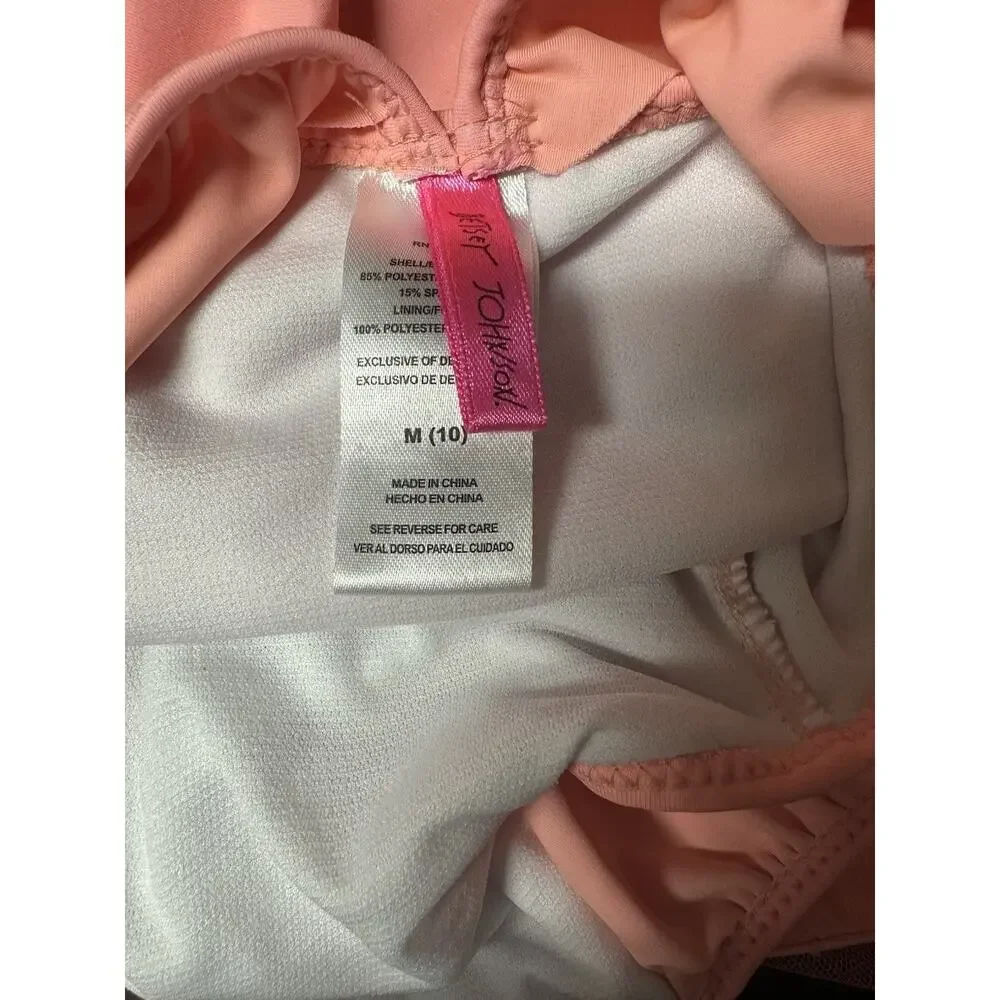 GIRLS BETSY JOHNSON SWIMSUIT SZ 10 PINK SHIMMERING SEQUINS HEART SUPER CUTE!!